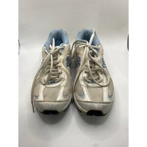 NEW BALANCE Women's White-Blue Mesh 494 Lace-Up Walking Sneakers SZ 6